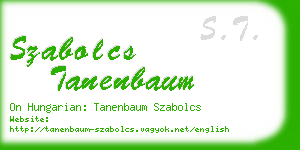 szabolcs tanenbaum business card